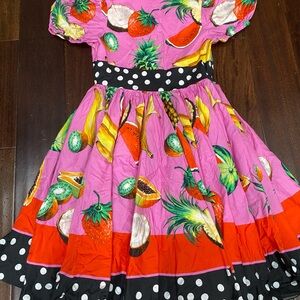 Dolce & Gabbana Pink Fruit Print Dress